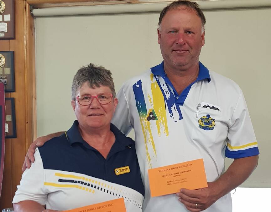 Karen Brennan and Andrew Sharp took to the bowling green in Charlton for the regional state pairs final.