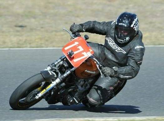 ON TRACK: Mark Bond riding during the South Australian historic road racing championships.