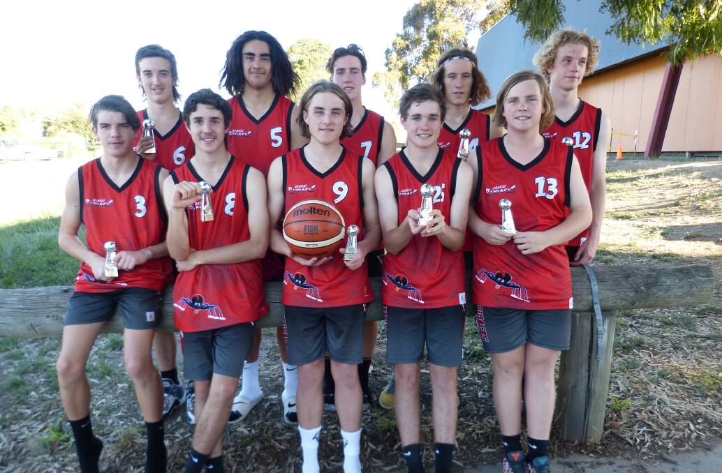 BACK-TO-BACK: The victorious under-18 Redbacks team after winning the grand final in Castlemaine on Sunday. Picture: Casanda Woods