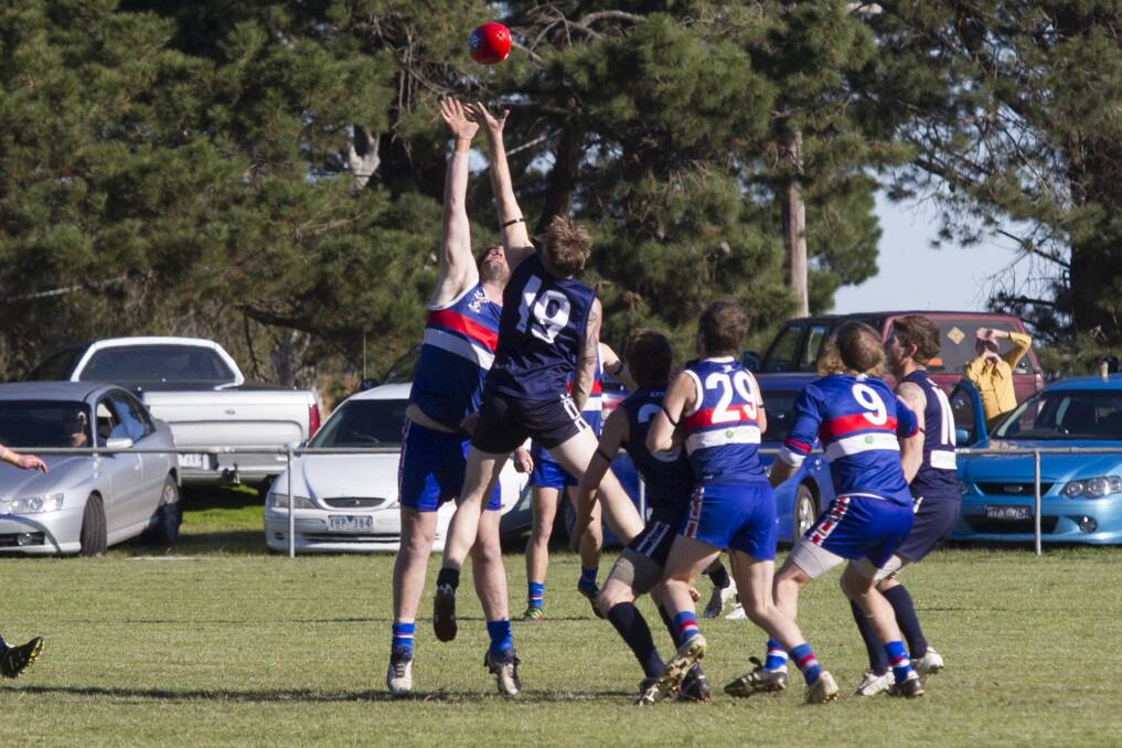 John Box in the ruck for SMW Rovers against Ararat Eagles. Picture: Peter Pickering