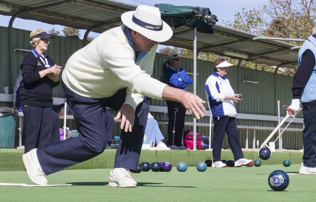Stawell Golf's Rodney Byron follows through after his shot. Picture: Peter Pickering