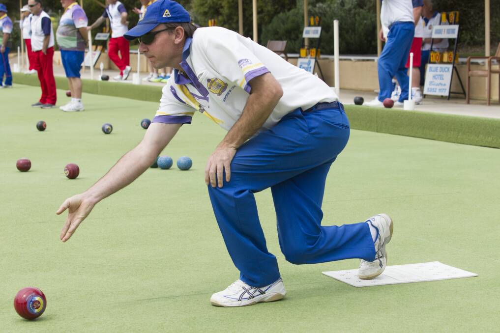 BALANCE: Andrew Cray in action during a previous Grampians Bowls Division match. Picture: Peter Pickering