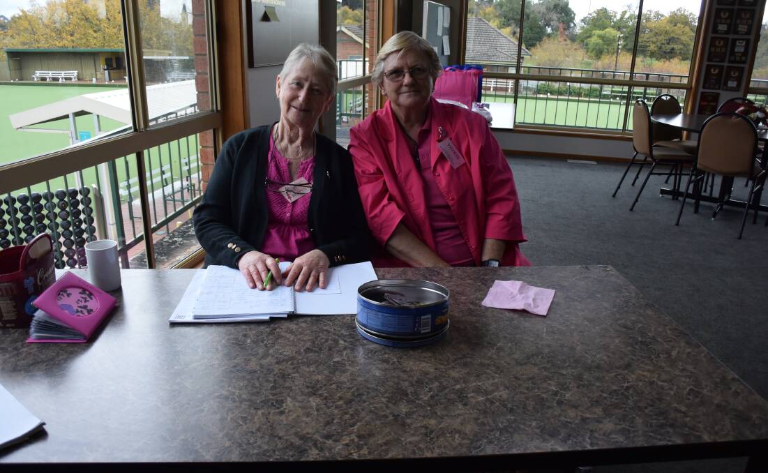 Treasurer Robyn Vowles and Bertha Grant at yesterday's Biggest Morning Tea put on by the Ararat Breast Cancer Support Group. 