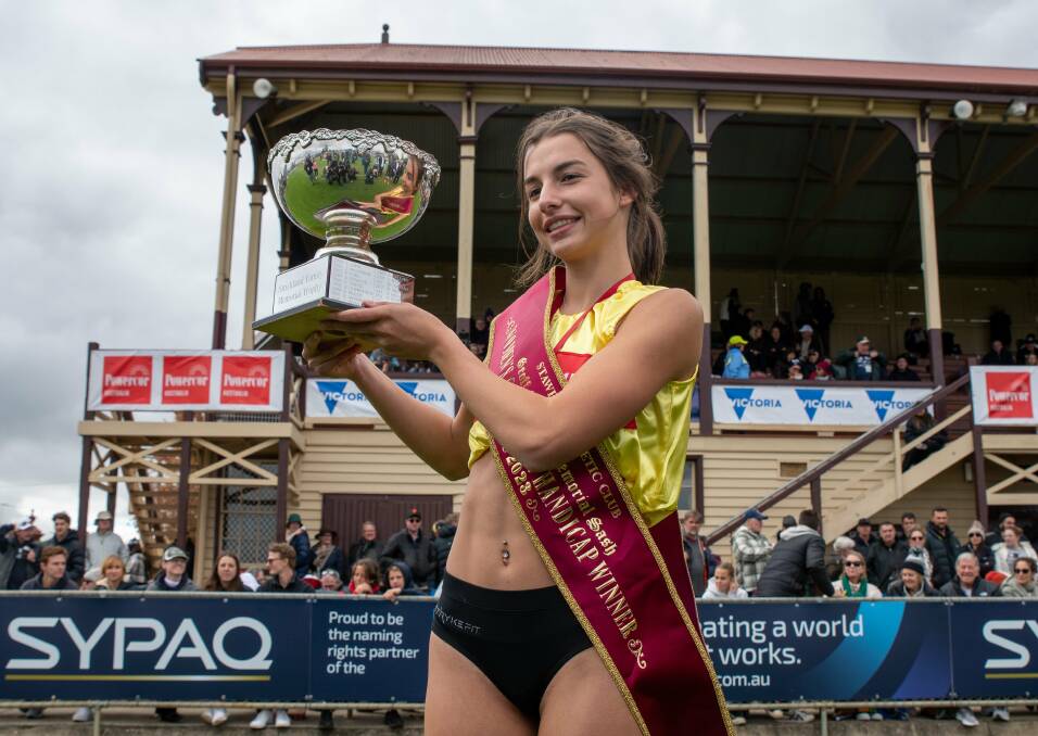 Sixteen-year-old Bella Pasquali will defend her 2023 Stawell Gift title from 2.5m. Picture by Karl Meyer