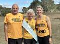 Julie Hertz (middle), with Ally Marr and Leah Seabohm, was all smiles after the Rhymney Reef 5km Handicap. Picture supplied