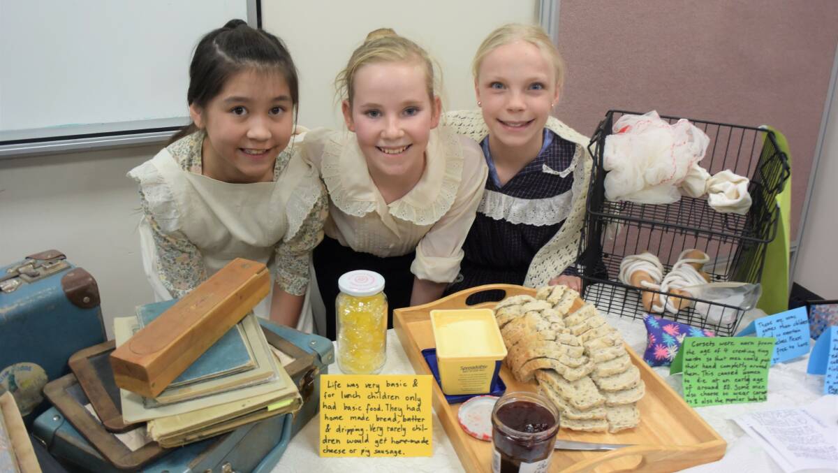 EAGER TO LEARN: Holy Trinity Lutheran College Jessica Flett, Armani Scollary and Rebekah Wundle participated in the history enrichment program. Picture: DAINA OLIVER
