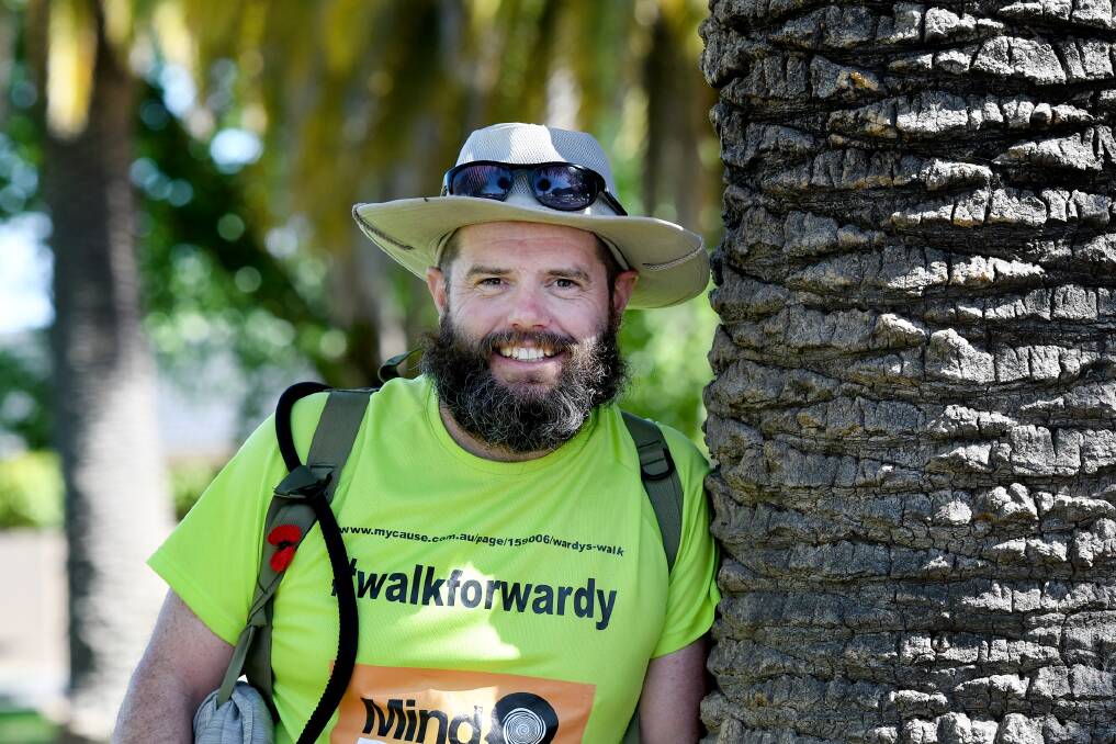 WALK FOR THE CAUSE: Michael Ward is walking from Adelaide to Melbourne to raise suicide awareness Mind Blank. Picture: SAMANTHA CAMARRI