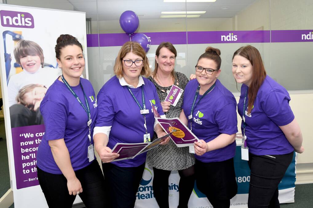 MILESTONE DAY: National Disability Insurance Scheme staff Ellysha O'Connor, Fiona Werner, Dale Roberts, Shannan Flood and Dee Kervarec celebrate the opening of the scheme's Horsham office. Picture: SAMANTHA CAMARRI