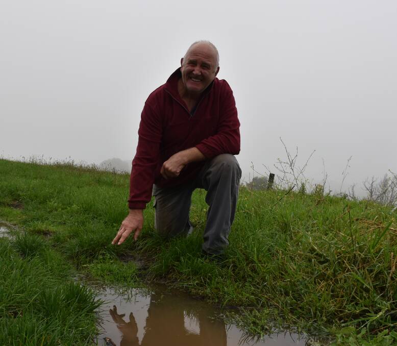 BREAK ARRIVES: Glen Alvie farmer Neville Chapman received 45mm of rainfall on Monday, and then an additional 15mm on Tuesday. Mr Chapman said he was relieved to finally see the autumn break. Photo: Joely Mitchell.