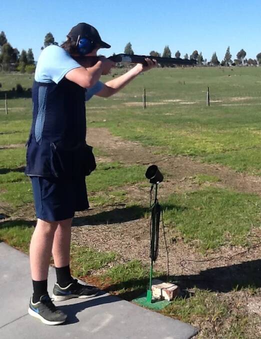 Shoot out: Tom Pilgrim from Marian College finished second in the Down the Line Clay Shooting competition at the Ararat Club following a shoot off. Picture: Contributed