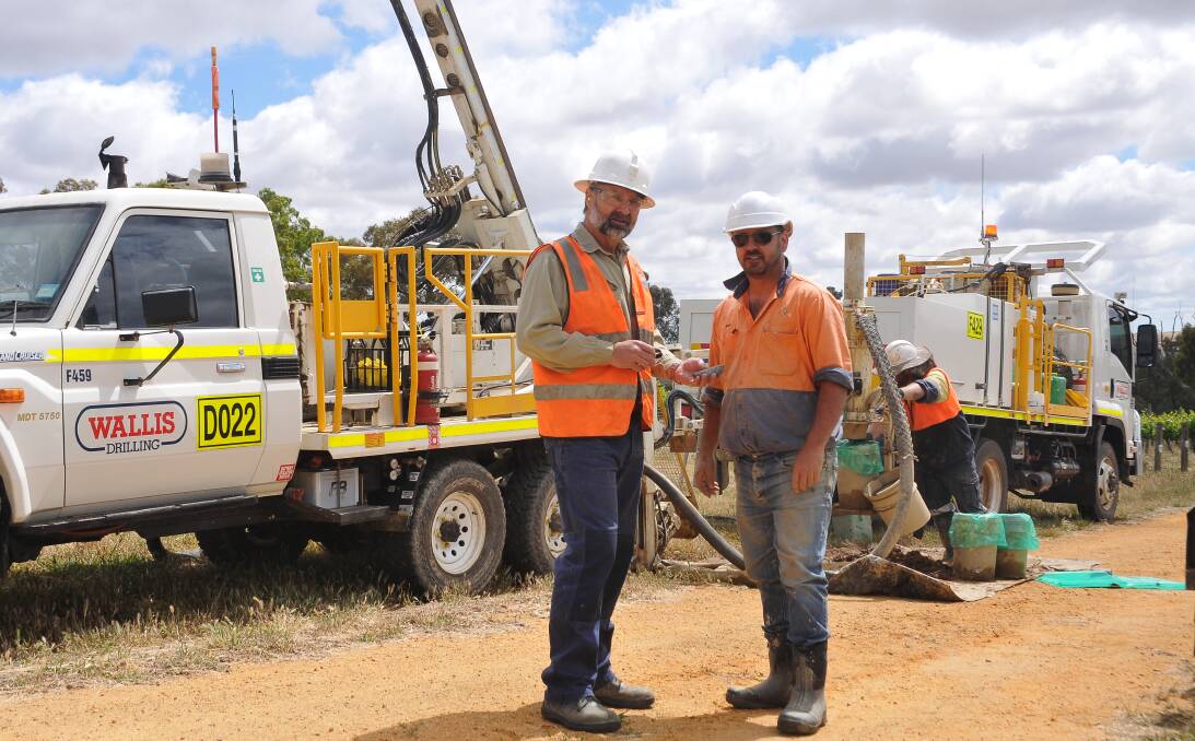 GOLD DISCOVERY: Navarre Minerals managing director Geoff McDermott and geologist Shane Mele pleased with the first assay results from its maiden drilling program at the Irvine Prospect. Photo: Anthony Piovesan