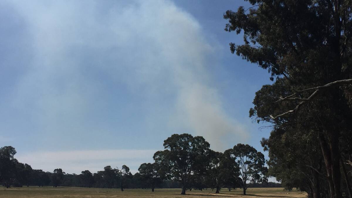 A bushfire burns near Sinnot Track and Saw Pit Flat Road in Ararat Regional Park on Thursday afternoon. Picture: REX MARTINICH