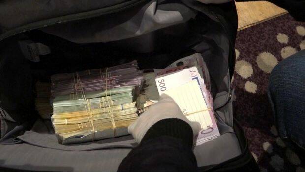 A large amount of cash was also seized in the arrests.  Photo: Serbian Police