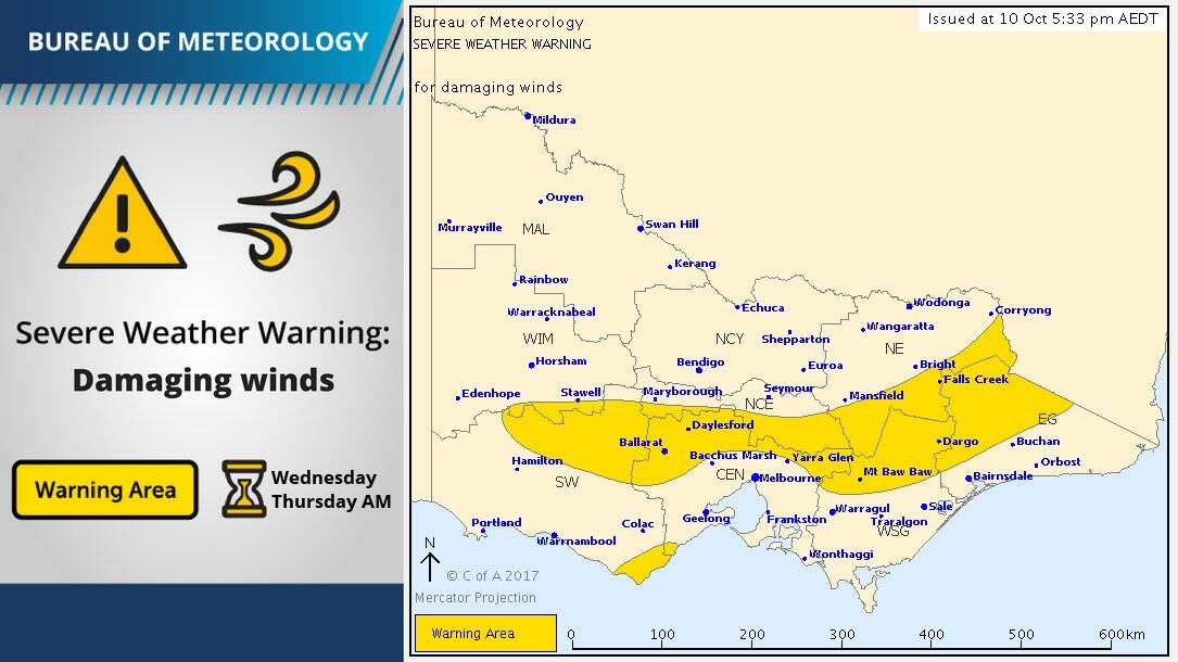 Severe weather warning for Ararat and Stawell