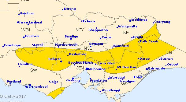 Severe weather warning for Ararat and Stawell