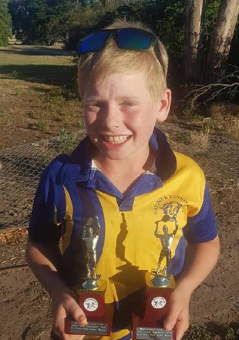 WINNING: Natimuk's Archie Sudholz won the boys under-10s singles competition at the Warracknabeal tournament. Picture: CONTRIBUTED 