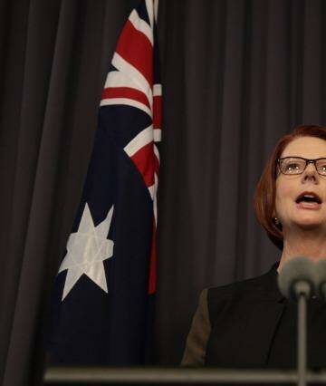 Regret: Julia Gillard says she should not have fed Kevin Rudd hope on the night she deposed him as prime minister. Photo: Alex Ellinghausen