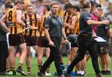 Hawthorn coach Sam Mitchell hopes a tough week on the training track will reap rewards. (James Ross/AAP PHOTOS)