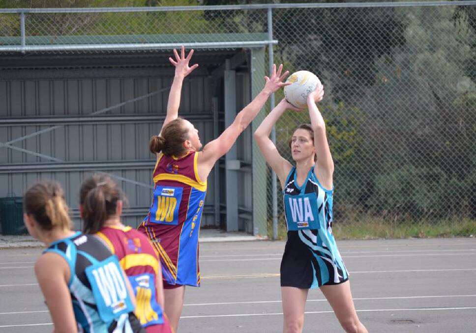 Moyston/Willaura’s Georgie Eastick in action against Glenthompson/Dunkeld last weekend. Picture: CONTRIBUTED.
