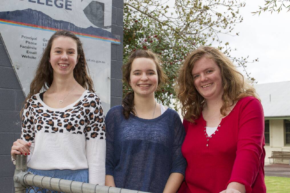 The successful College debating team of Brooke Stocks, Isabelle Pope and Aimee Price