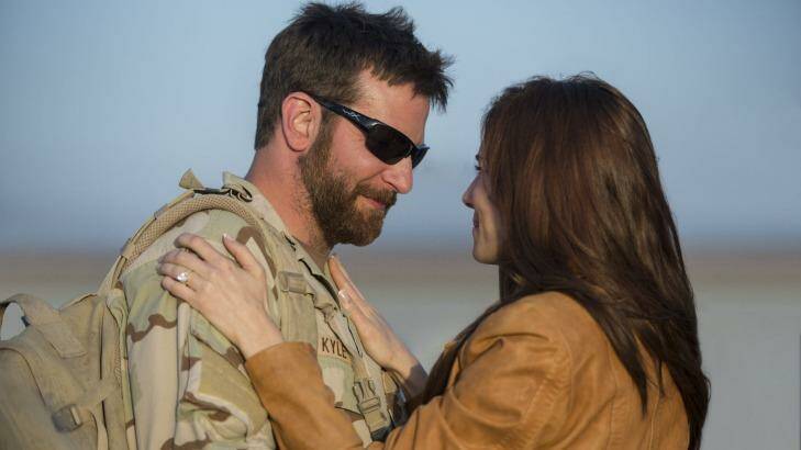 Screen couple: Bradley Cooper and Sienna Miller play Chris Kyle and his wife, Taya, in <i>American Sniper</I>. Photo: supplied