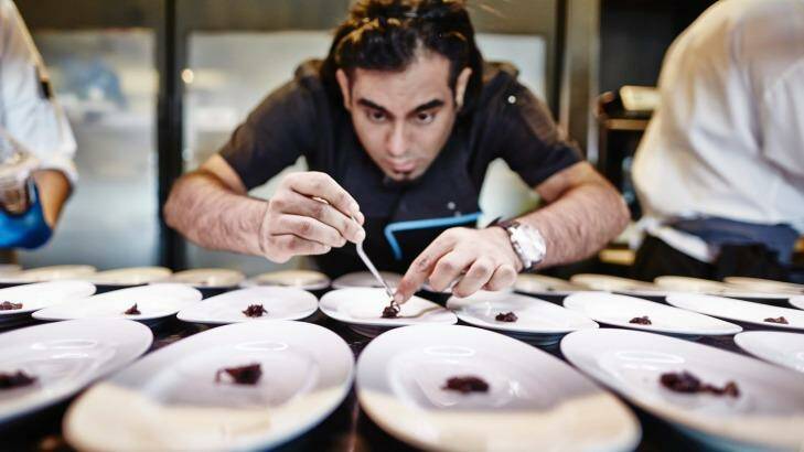 Chef Gaggan Anand plates for service.  Photo: Vasco Celio