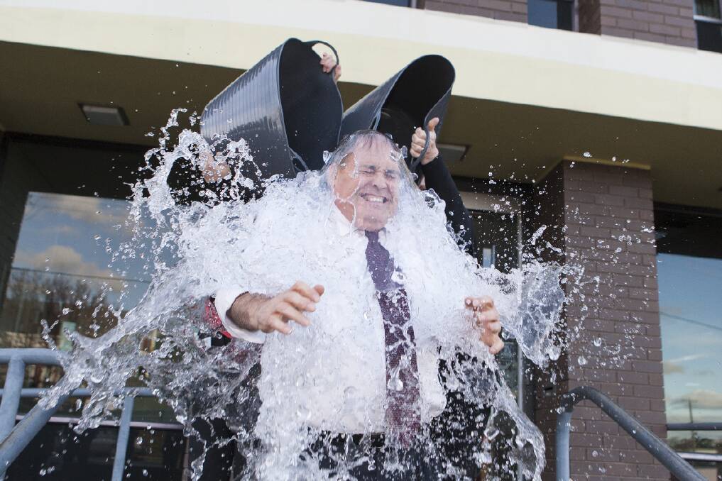Andrew Evans completes the Ice Bucket Challenge thanks to Jenny Woolcock and Kim Kerr.