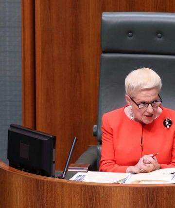 Speaker Brownwyn Bishop in question time on Thursday. Photo: Andrew Meares