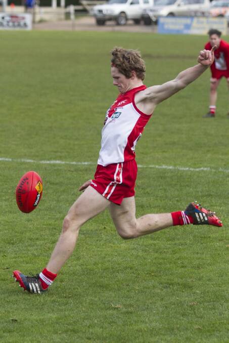 Midfielder Harry Ganley was one of the Rats top performers during last Saturday s loss to Horsham. Ganley has his Ararat team mates will travel to Warracknabeal tomorrow to take on the second place Eagles in a bid to keep their finals hopes alive. Picture: PETER PICKERING