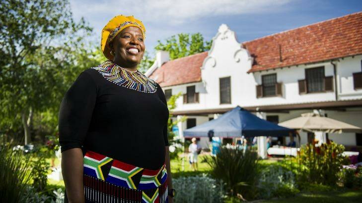 20 years free: South African High Commissioner Koleka Mqulwana at the commission's Yarralumla gardens.  Photo: Rohan Thomson 