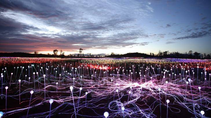 The Field of Light installation at Uluru. Photo: Mark Pickthall