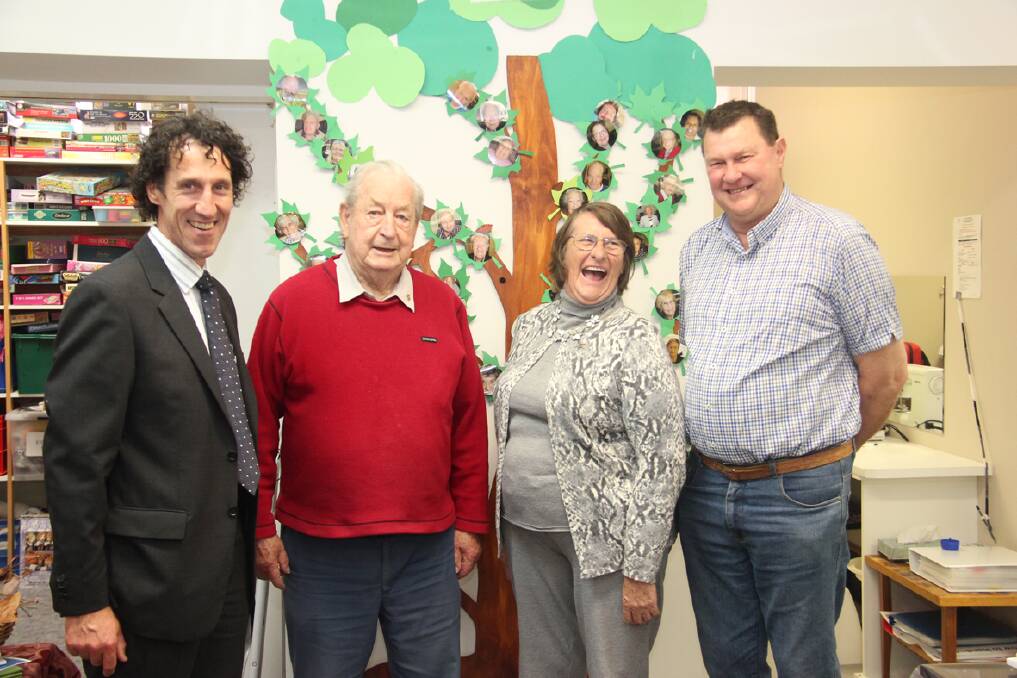 EGHS CEO Nick Bush, president of the Patricia Hinchey Day Centre John Stacpoole, Bessie Loader and John Billet.