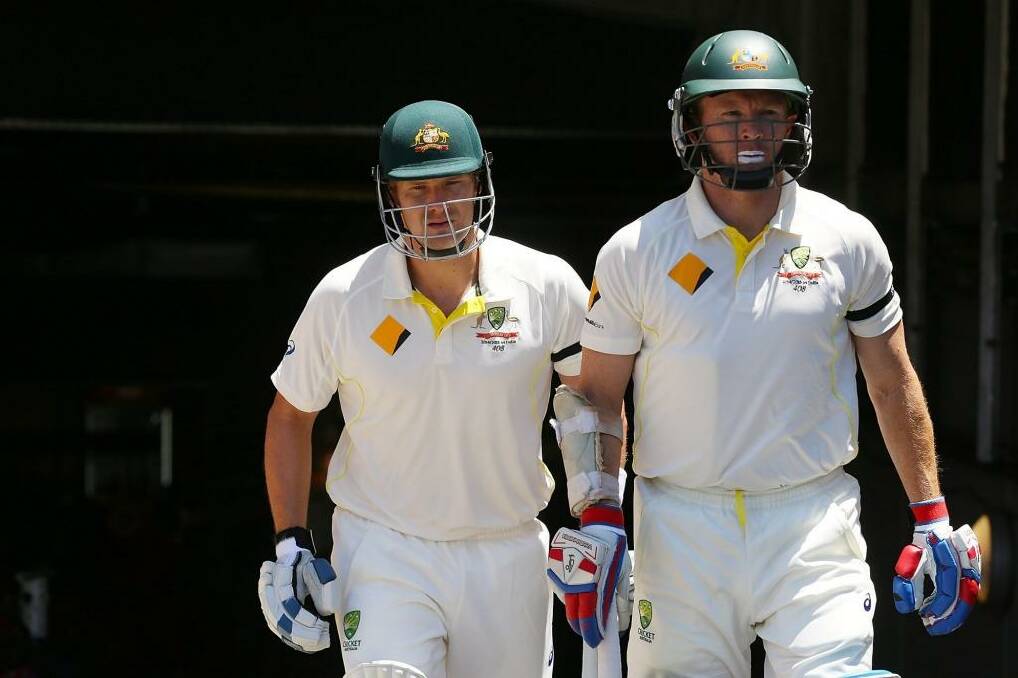 Strong stand: Shane Watson and Chris Rogers shared a partnership of 115 for the first wicket.