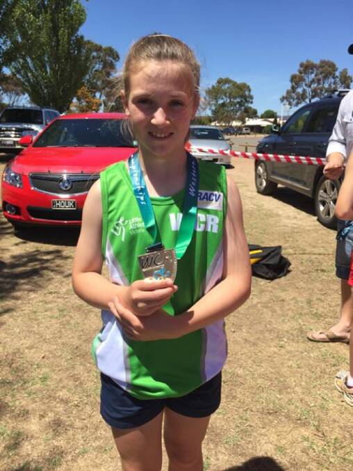 Caitlyn was one of the 14 Ararat Little Athletic members to compete at the Western Country Region Relays in Stawell last weekend. 
 Pictures: CONTRIBUTED
