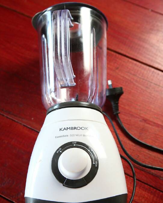 "There's little gadgetry in my kitchen," says Russell-Clarke. This Kambrook blender is an exception - he also keeps a bicycle pump for cooking duck.