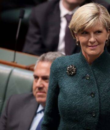 Julie Bishop: "That's a story that is a complete and utter beat up".  Photo: Andrew Meares