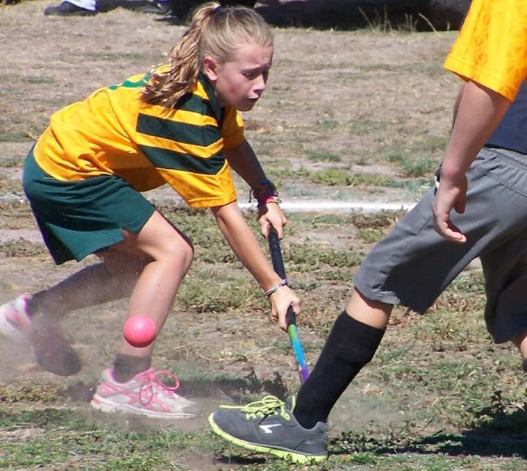 Ararat West Primary School student Jessie in action duing the recent Inter School Hockey competition.