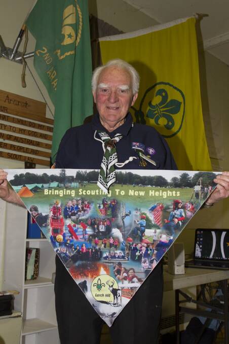 John Wilson with a Scout scarf from Ireland.