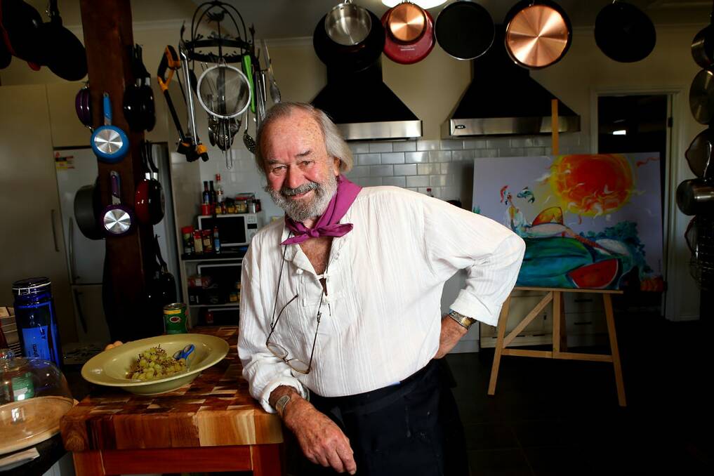 Television personality, chef and painter Peter Russell-Clarke in the home that he shares with Jan, his wife of 57 years.