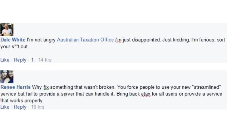 Taxpayers vented their frustrations on the ATO's Facebook page.