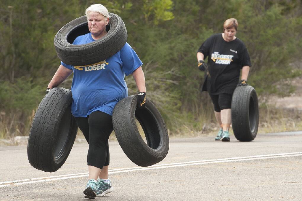 Katrina Pianta powers through the tyre challenge.