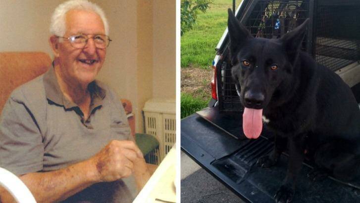 Hero: Police dog Ulrich tracked down Herbert Bartlett, who had gone missing from Maitland Hospital. Photo: NSW Police