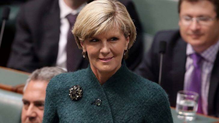 Julie Bishop: "That's a story that is a complete and utter beat up".  Photo: Andrew Meares