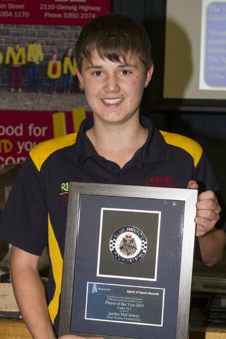 The under-16 Blue Ribbon Player of the Year went to Great Western’s Jayden McCartney.