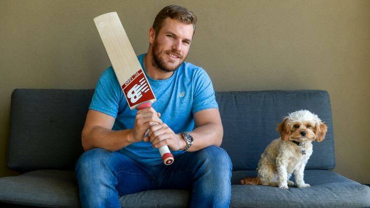 Itchy feet: Aaron Finch is keen to be back at the crease. Photo: Justin McManus