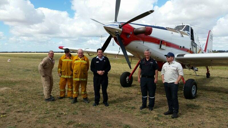 The CFA has welcomed two water bombers to Nhill but warned residents to steer clear of fire lines when they approach or face six tonnes of water. For more click the image. Picture: CONTRIBUTED