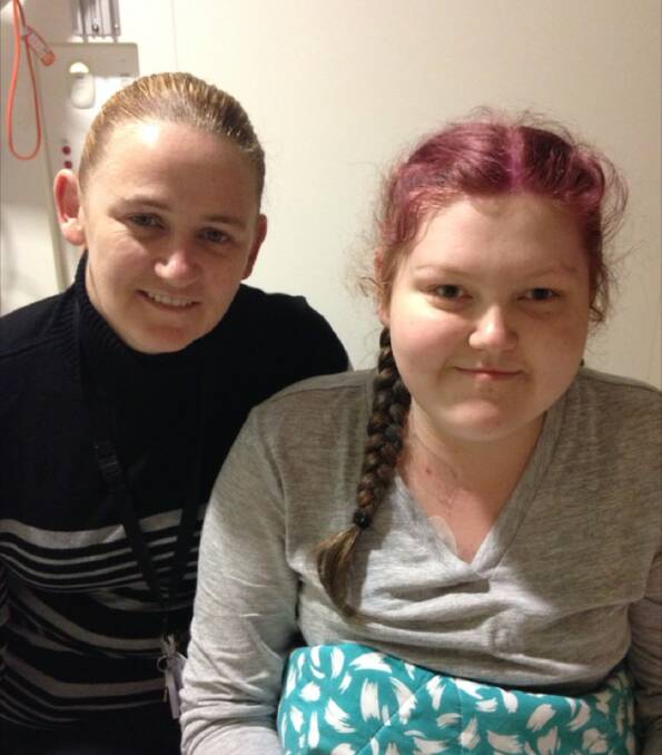 STAYING STRONG: Renee Snell and Brittney Anderson, 15, who in July was diagnosed with pre-B acute lymphoblastic leukaemia. Picture: CONTRIBUTED 