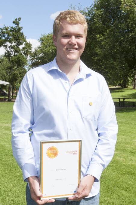 The 2015 Young Citizen of the Year Nicholas McIntyre. Picture: PETER PICKERING.