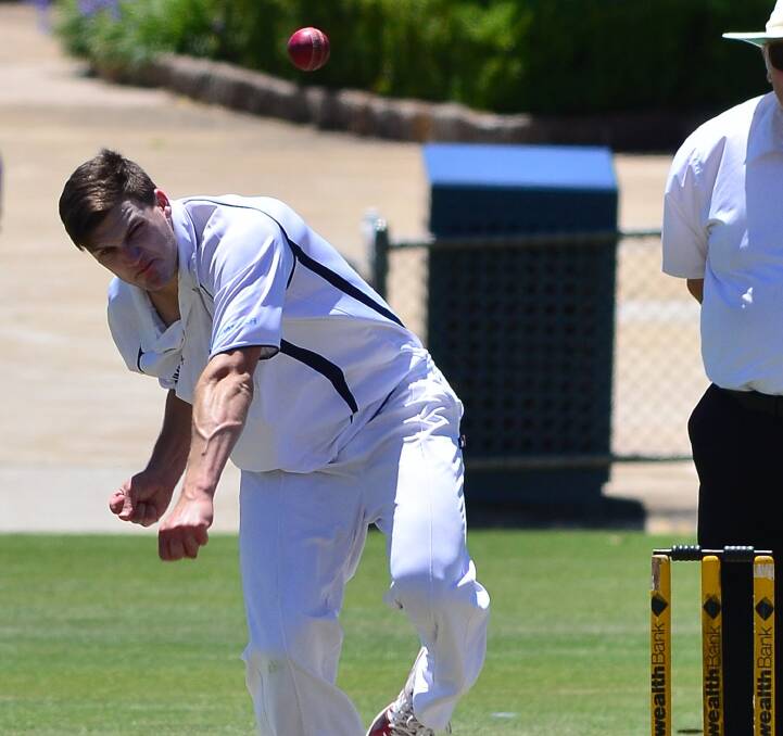 Buangor paceman Jack Ganley in action during his team’s victory against Youth Club at Central Park on Saturday. The win keeps Buangor equal on top of the Grampians Cricket Association A grade ladder. Picture: MARK MCMILLAN