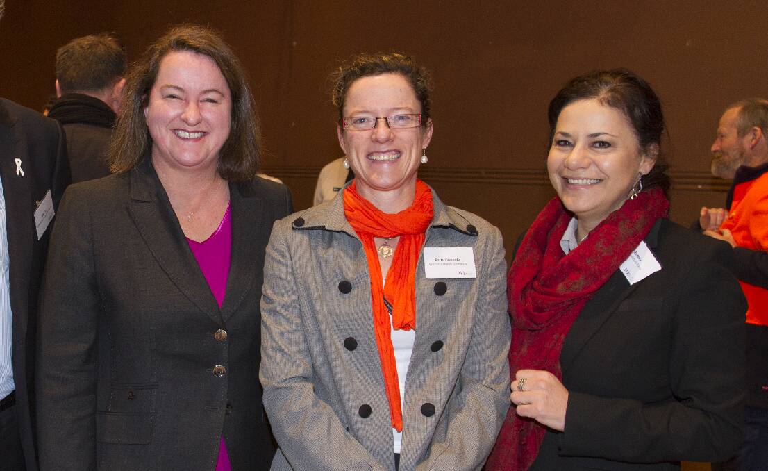 Minister for Community Services Mary Wooldridge, Patty Kinnersly and Rita Butera at last month's Leading Change Breakfast in Ararat. 